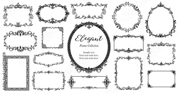 Obraz 手描き風エレガントフレームイラストセット