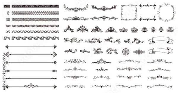 Obraz 手描き風エレガントフレームイラストセット