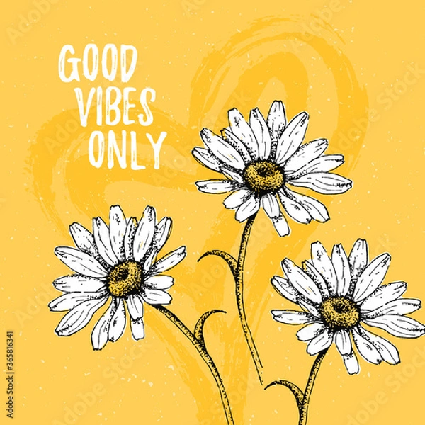 Fototapeta Good Vibes Only quote template card