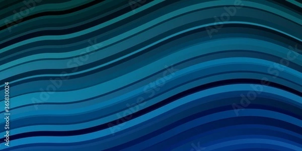 Fototapeta Light Blue, Green vector pattern with wry lines. Bright illustration with gradient circular arcs. Template for cellphones.