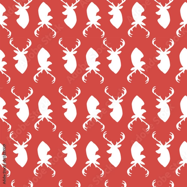 Fototapeta background with patterns of deer and horns