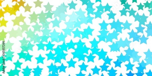Fototapeta Light Blue, Yellow vector pattern with abstract stars. Colorful illustration in abstract style with gradient stars. Pattern for wrapping gifts.