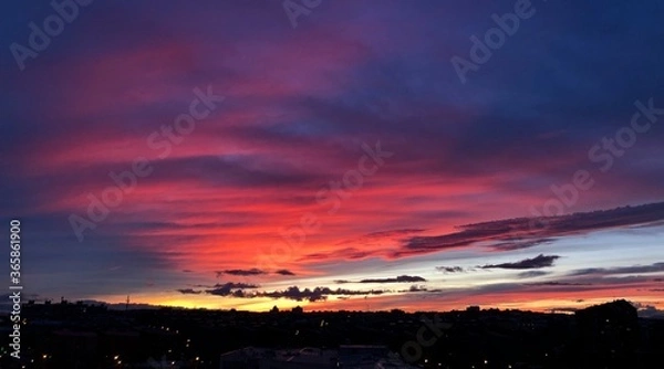 Obraz sunset over the city