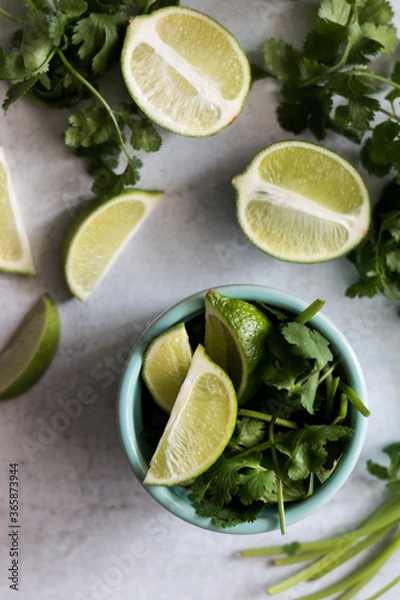 Fototapeta Limes and Cilantro