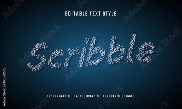 Fototapeta Editable text effects with scribble style