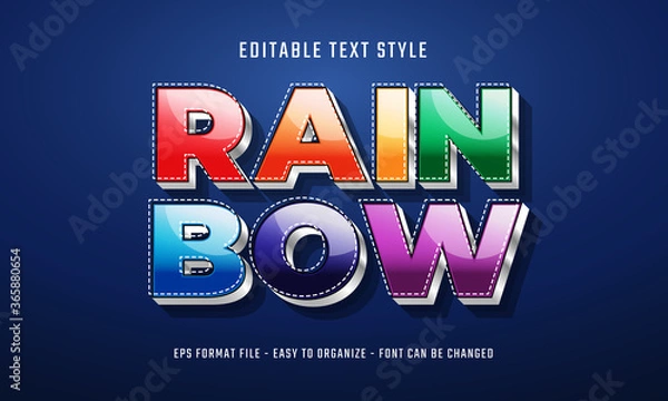 Fototapeta Editable text effects with rainbow style