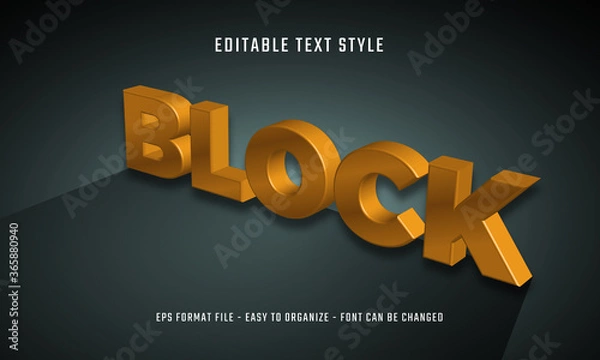 Fototapeta Editable text effects with 3D bold style