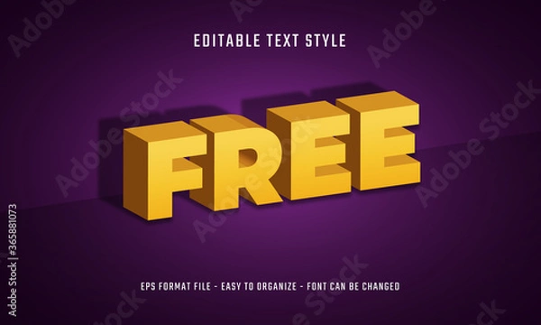 Fototapeta Editable text effects with 3D bold style