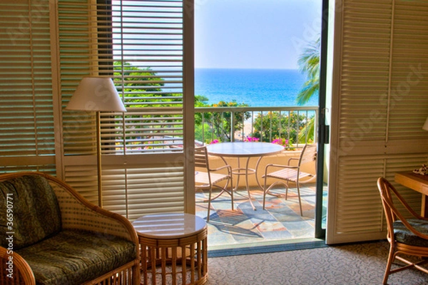 Obraz Ocean View  from tropical resort room