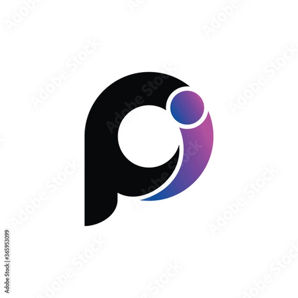Obraz Letter PI simple logo icon design vector
