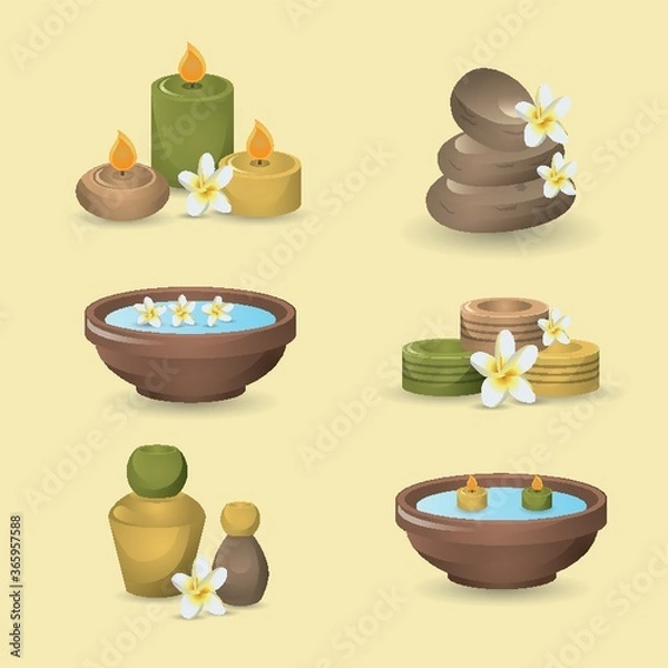 Obraz set of a massage icons