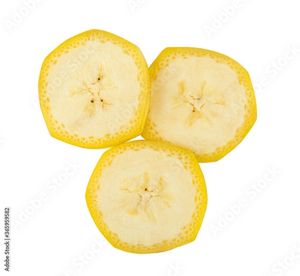 Obraz Banana slice isolated on white background