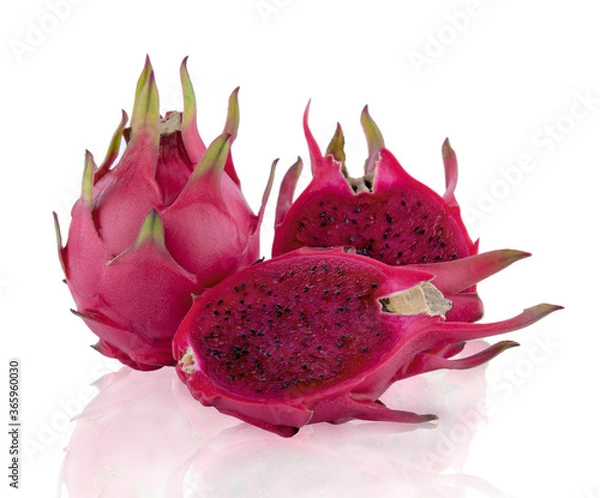 Fototapeta Dragon Fruit isolated on white background. (Pitaya Fruit)
