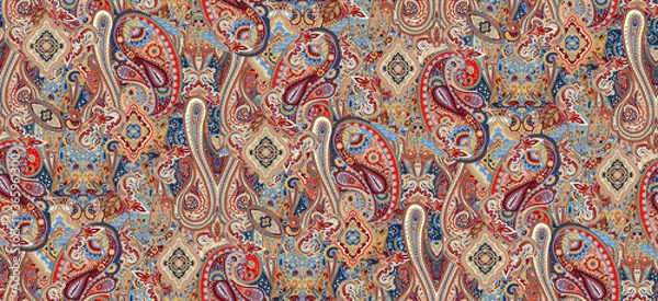 Obraz ornamenatl paisley seamless pattern, texture effect. Indian ornament.