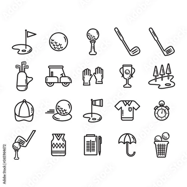 Obraz golf icons collection