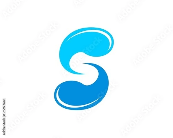Fototapeta Double water drop with S letter initial