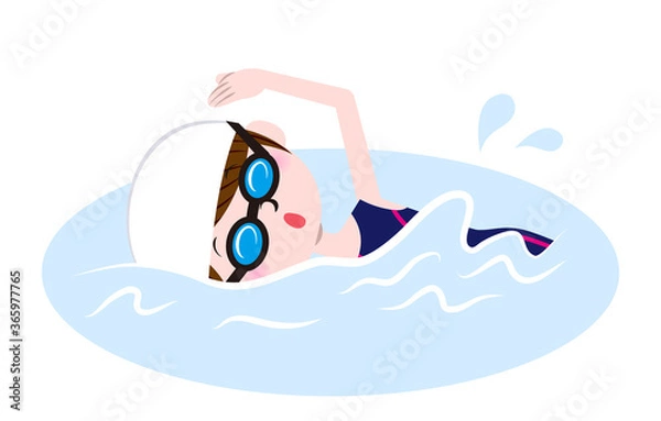 Fototapeta 泳ぐ女性
