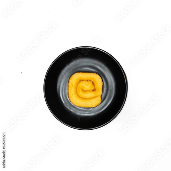 Obraz black plate with a Jam Rolls