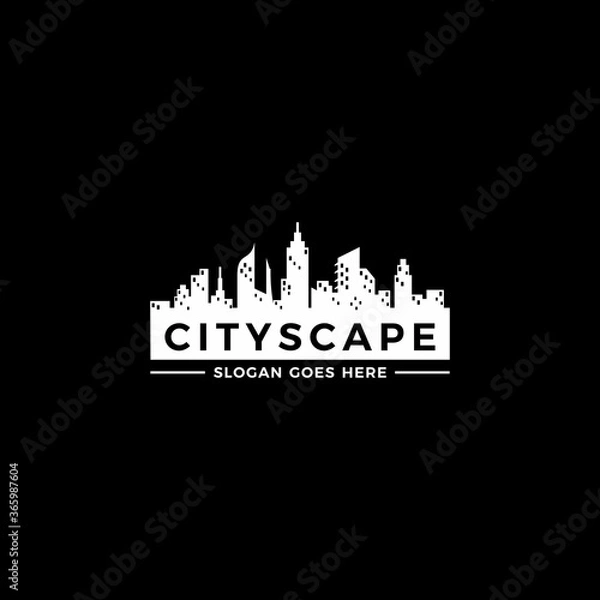 Fototapeta Simple Skyline Cityscape Logo Design Vector Inspiration 