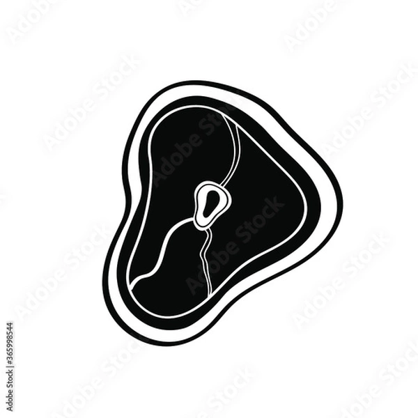 Obraz Vector illustration element beefsteak in doodle style. Hand drawn food. Icon, symbol, logo. barbecue. ingredient t for cook.