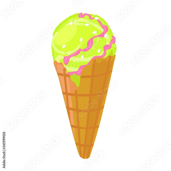 Obraz vector illustrations with ice cream. Cartoon style. Can be used for icons or stickers. summer dessert.