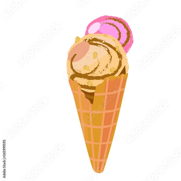 Obraz vector illustrations with ice cream. Cartoon style. Can be used for icons or stickers. summer dessert.