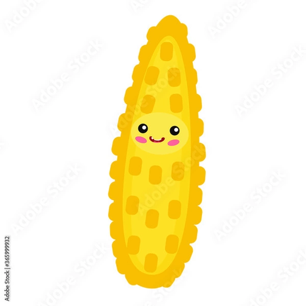 Obraz vector illustration with corn. vegetables icon. cartoon flat style. stickers