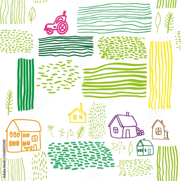 Obraz Seamless vector pattern with houses.