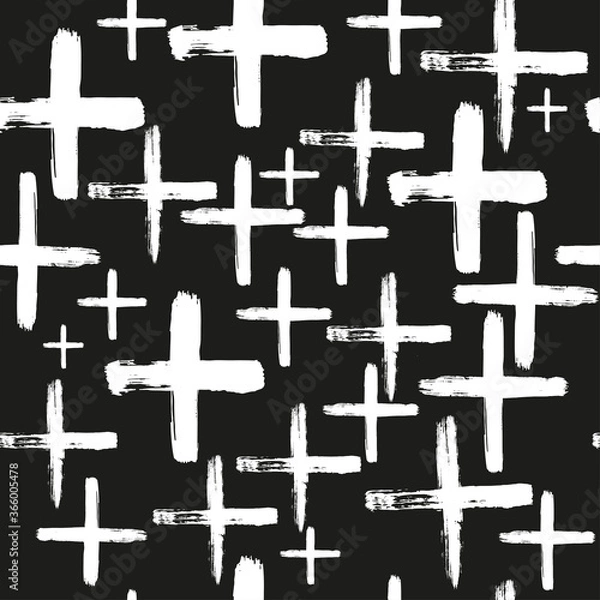 Fototapeta Seamless vector brush cross pattern.