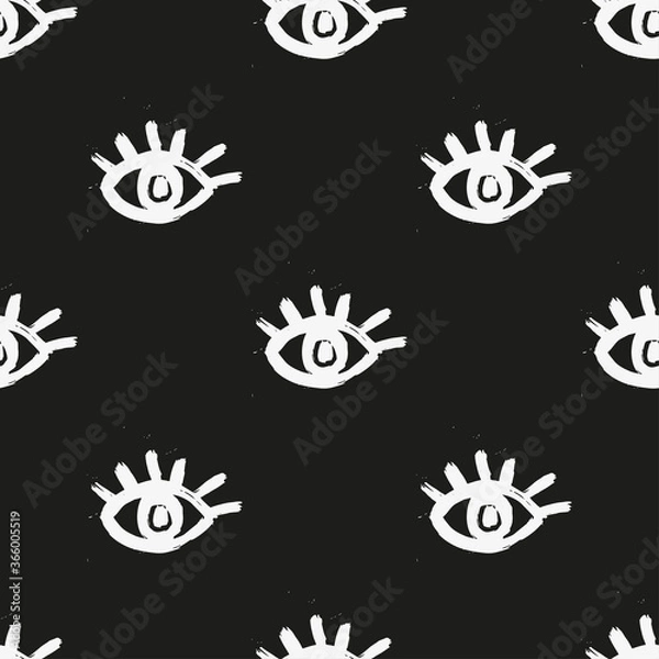 Obraz Seamless vector brush eye pattern.