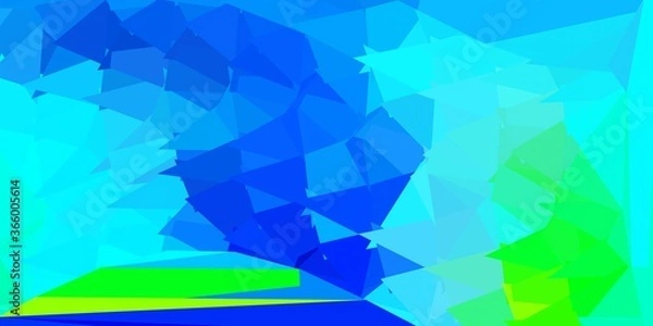 Fototapeta Dark blue, green vector abstract triangle pattern.