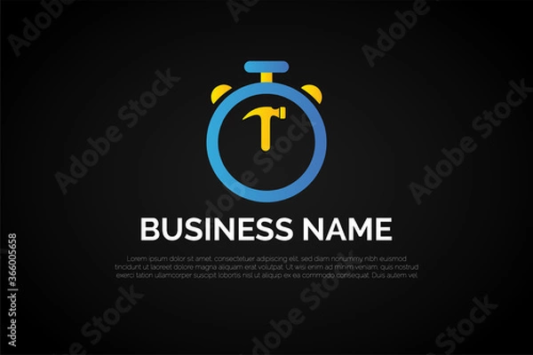 Fototapeta Hammer Timer Logo Template