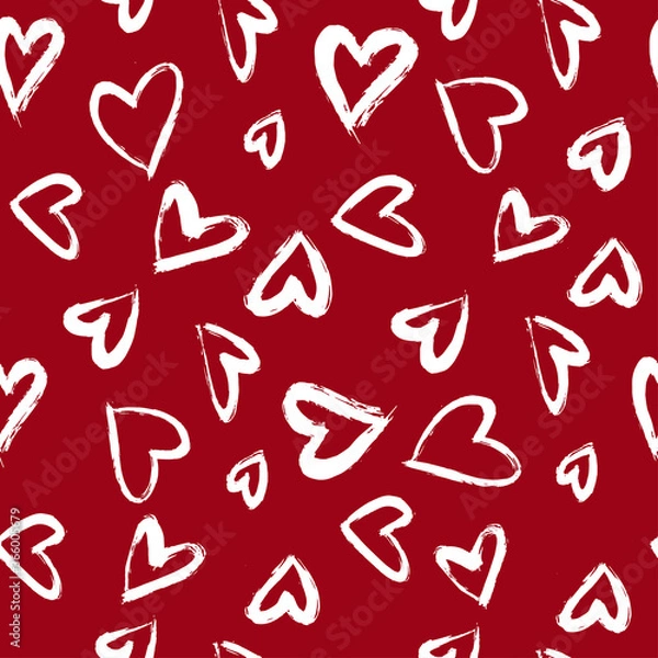 Obraz Seamless vector pattern with hearts.