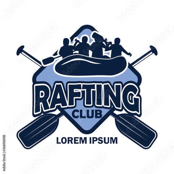 Fototapeta rafting logo with text space for your slogan tag line, vector illustration