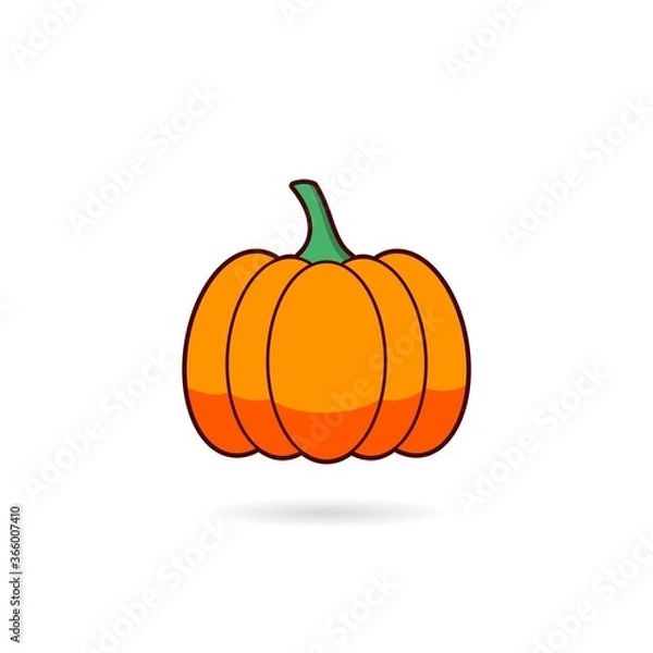 Fototapeta Pumpkin icon with shadow