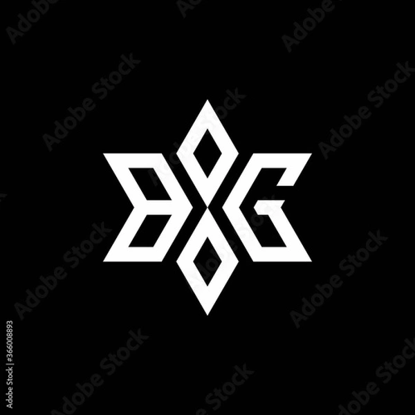 Obraz BG monogram logo with star shape and luxury style