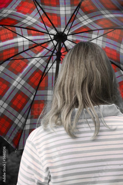 Obraz people with umbrella