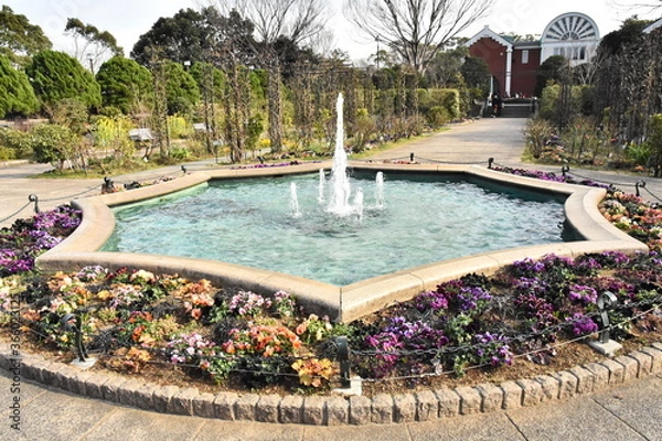 Obraz 港の見える丘公園 噴水