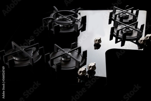 Obraz High-quality kitchen stove, elegant view with professional lighting. 