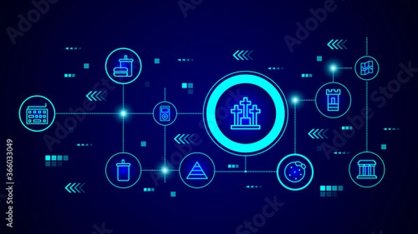 Fototapeta cemetery icon. From web set