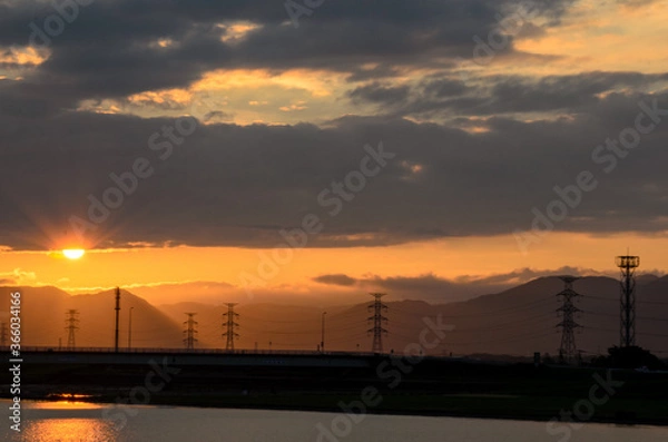 Fototapeta 夕焼けの光