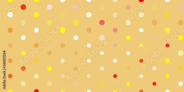 Fototapeta Light red, yellow vector pattern with spheres.