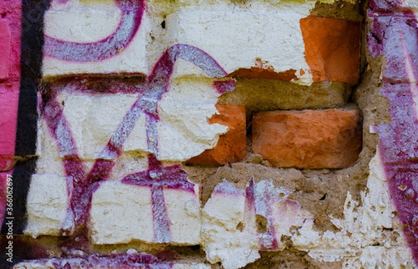 Obraz graffiti on a brick wall