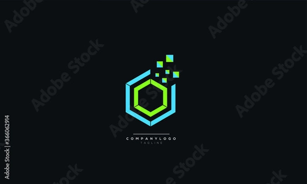 Fototapeta Abstract hexagon logo design vector
