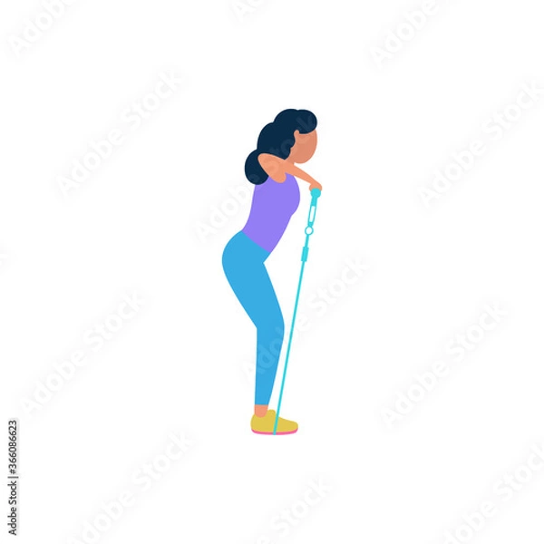 Fototapeta exercises with expander