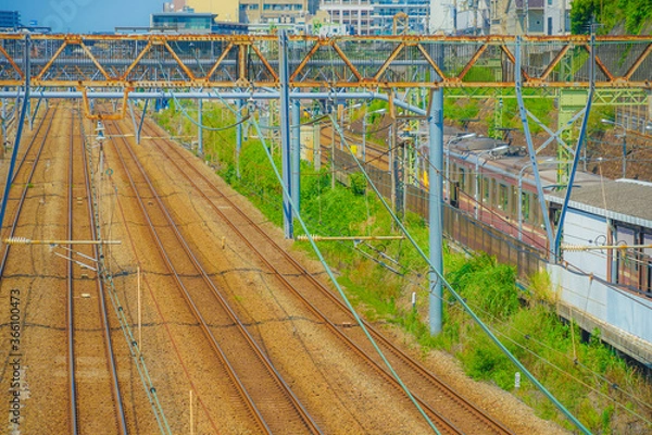 Fototapeta 横浜駅につながる線路群
