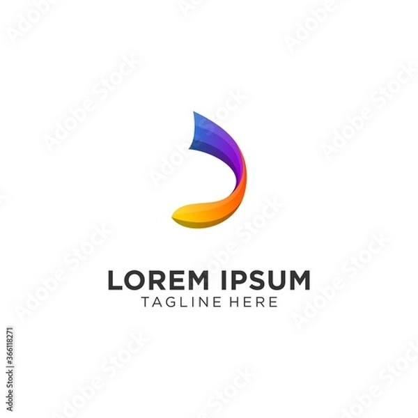 Obraz Abstract fish colorful logo