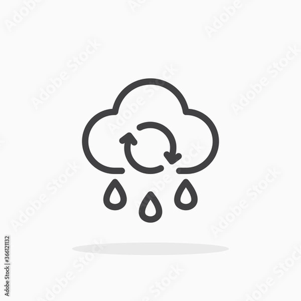 Obraz Rainwater harvesting icon in line style. Editable stroke.