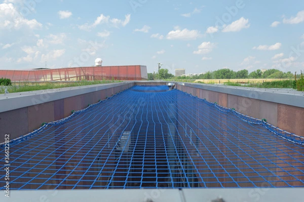 Fototapeta Stretched mesh to prevent falling down