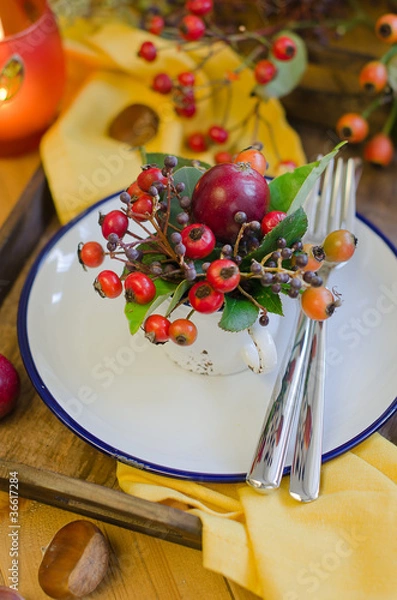 Obraz Herbstlich gedeckter Tisch